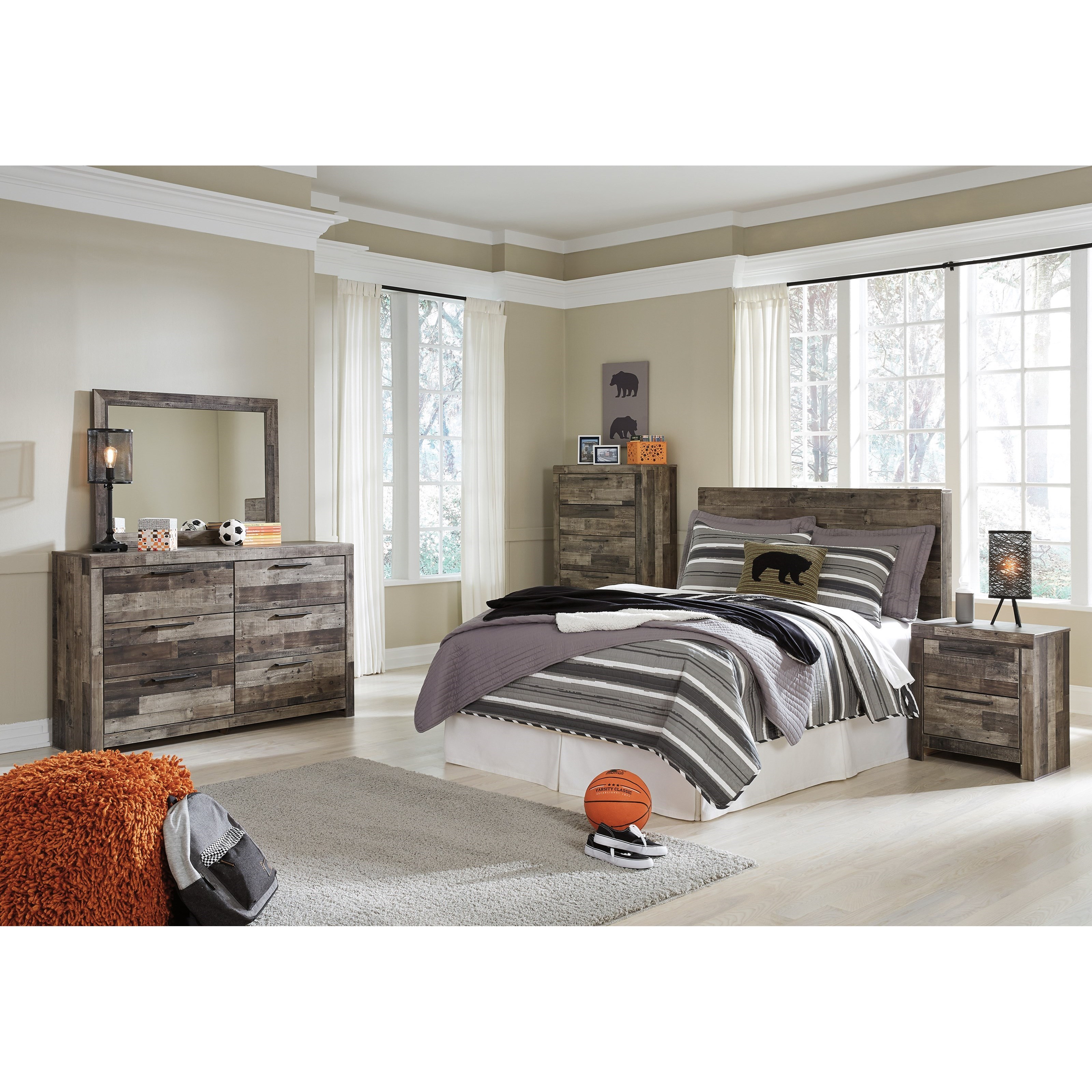 Ashley Derekson Rustic Modern Full Panel Headboard Godby Home